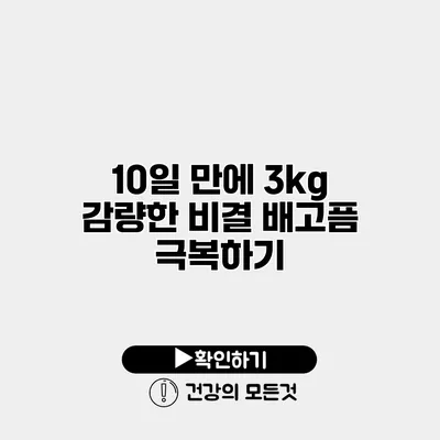 10일 만에 3kg 감량한 비결 배고픔 극복하기