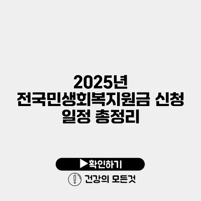 2025년 전국민생회복지원금 신청 일정 총정리