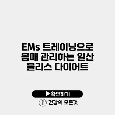 EMs 트레이닝으로 몸매 관리하는 일산 블리스 다이어트
