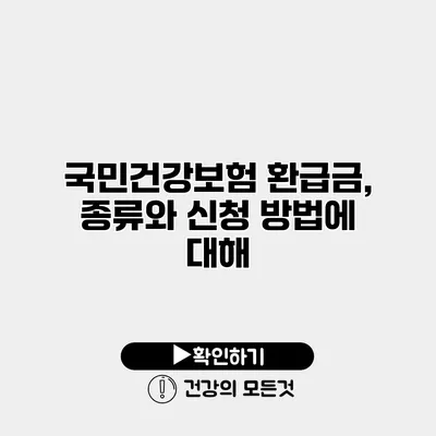 국민건강보험 환급금, 종류와 신청 방법에 대해