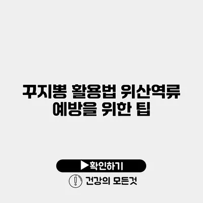 꾸지뽕 활용법 위산역류 예방을 위한 팁