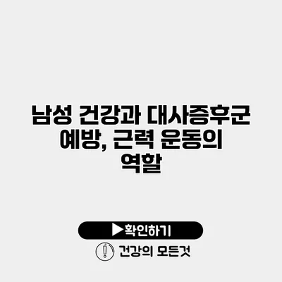 남성 건강과 대사증후군 예방, 근력 운동의 역할