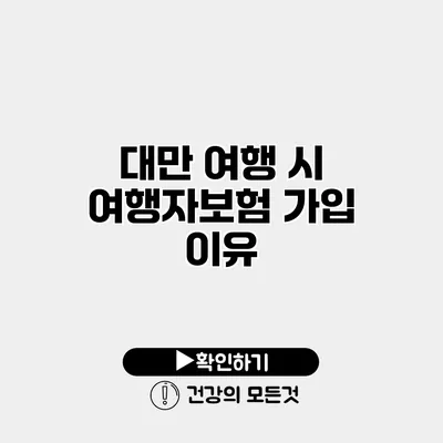 대만 여행 시 여행자보험 가입 이유
