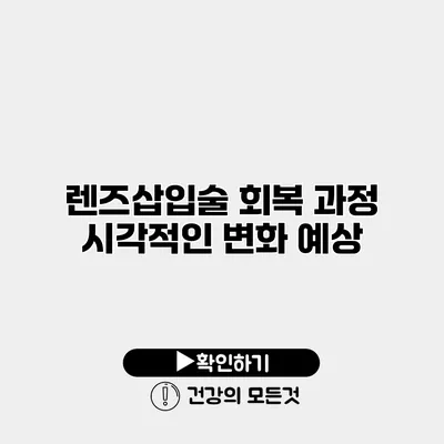 렌즈삽입술 회복 과정 시각적인 변화 예상