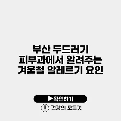 부산 두드러기 피부과에서 알려주는 겨울철 알레르기 요인