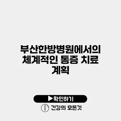 부산한방병원에서의 체계적인 통증 치료 계획