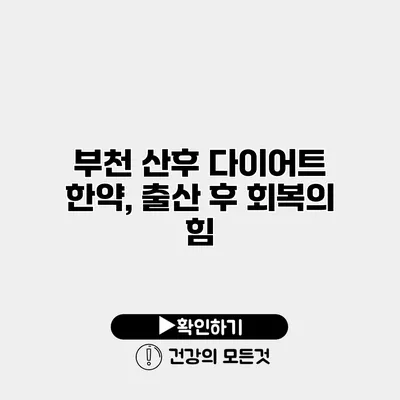 부천 산후 다이어트 한약, 출산 후 회복의 힘
