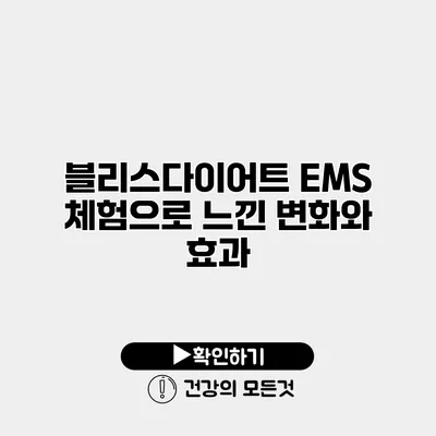 블리스다이어트 EMS 체험으로 느낀 변화와 효과