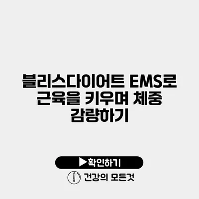 블리스다이어트 EMS로 근육을 키우며 체중 감량하기
