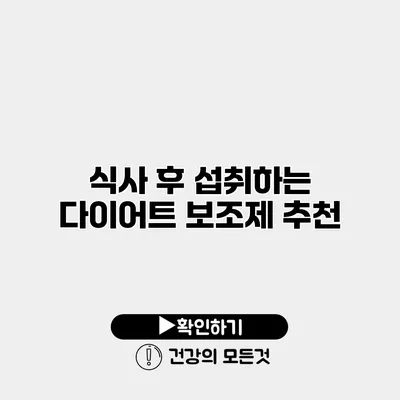 식사 후 섭취하는 다이어트 보조제 추천
