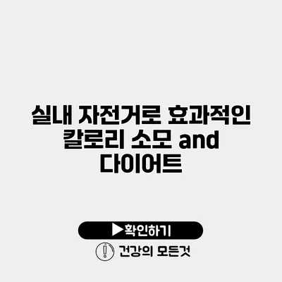 실내 자전거로 효과적인 칼로리 소모 and 다이어트