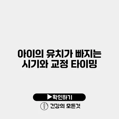 아이의 유치가 빠지는 시기와 교정 타이밍