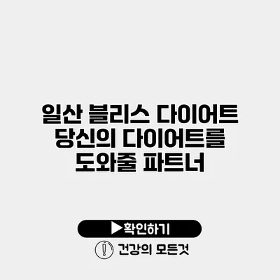 일산 블리스 다이어트 당신의 다이어트를 도와줄 파트너