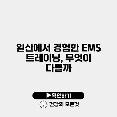일산에서 경험한 EMS 트레이닝, 무엇이 다를까?