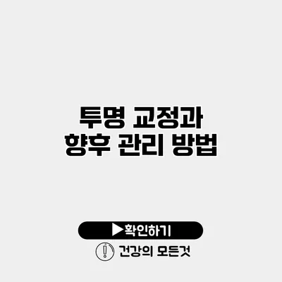 투명 교정과 향후 관리 방법