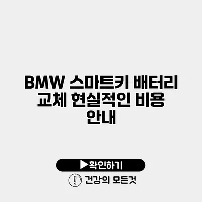BMW 스마트키 배터리 교체 현실적인 비용 안내