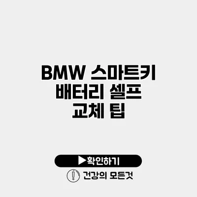 BMW 스마트키 배터리 셀프 교체 팁