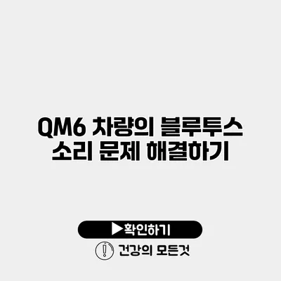QM6 차량의 블루투스 소리 문제 해결하기