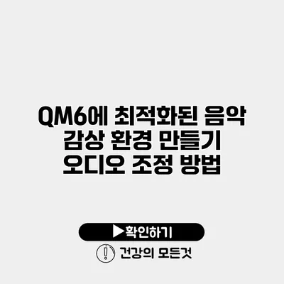 QM6에 최적화된 음악 감상 환경 만들기 오디오 조정 방법