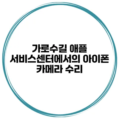 가로수길 애플 서비스센터에서의 아이폰 카메라 수리