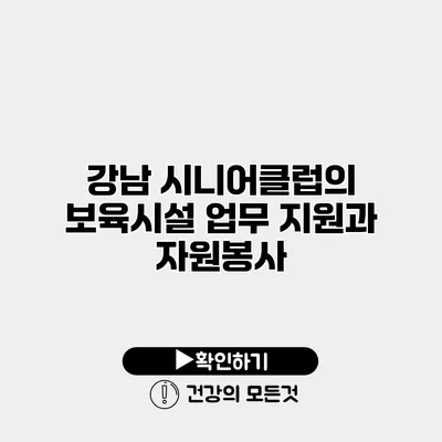 강남 시니어클럽의 보육시설 업무 지원과 자원봉사