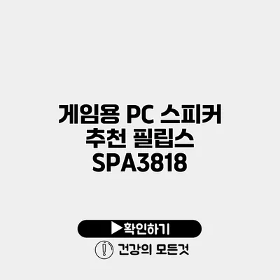 게임용 PC 스피커 추천 필립스 SPA3818