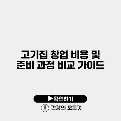 고기집 창업 비용 및 준비 과정 비교 가이드