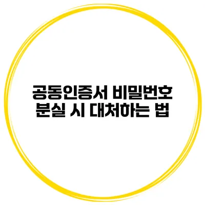공동인증서 비밀번호 분실 시 대처하는 법