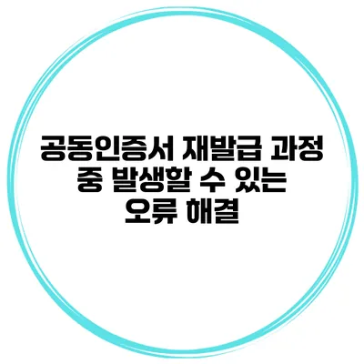 공동인증서 재발급 과정 중 발생할 수 있는 오류 해결
