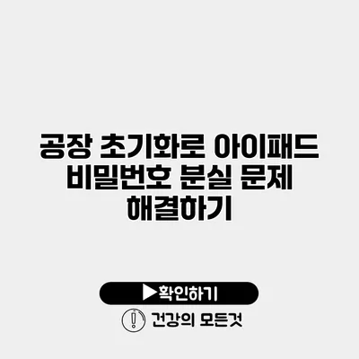 공장 초기화로 아이패드 비밀번호 분실 문제 해결하기