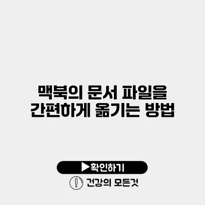 맥북의 문서 파일을 간편하게 옮기는 방법
