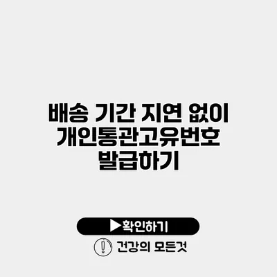 배송 기간 지연 없이 개인통관고유번호 발급하기