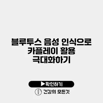 블루투스 음성 인식으로 카플레이 활용 극대화하기