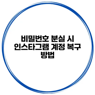 비밀번호 분실 시 인스타그램 계정 복구 방법