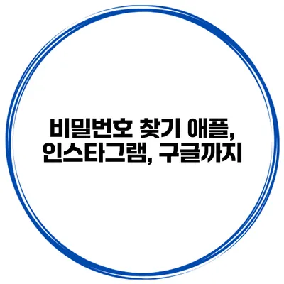 비밀번호 찾기 애플, 인스타그램, 구글까지