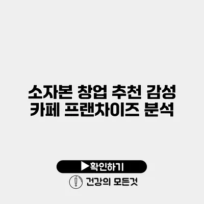 소자본 창업 추천 감성 카페 프랜차이즈 분석
