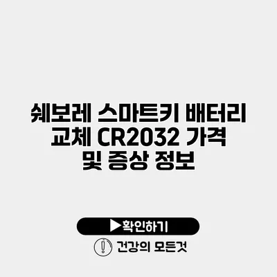 쉐보레 스마트키 배터리 교체 CR2032 가격 및 증상 정보