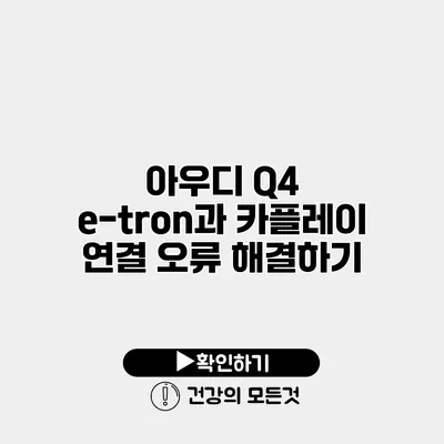아우디 Q4 e-tron과 카플레이 연결 오류 해결하기