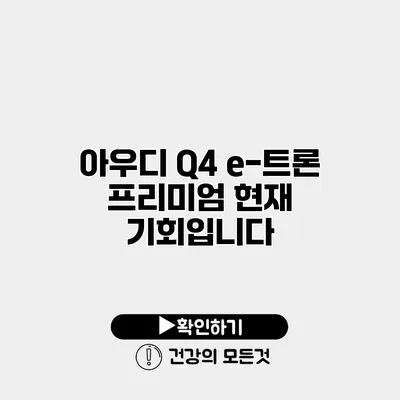 아우디 Q4 e-트론 프리미엄 현재 기회입니다