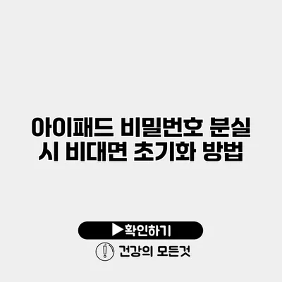 아이패드 비밀번호 분실 시 비대면 초기화 방법