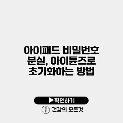 아이패드 비밀번호 분실, 아이튠즈로 초기화하는 방법
