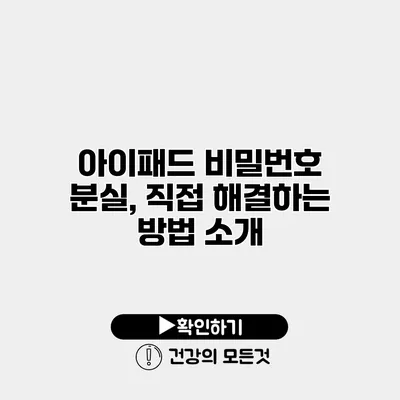 아이패드 비밀번호 분실, 직접 해결하는 방법 소개