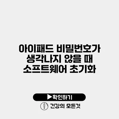 아이패드 비밀번호가 생각나지 않을 때 소프트웨어 초기화