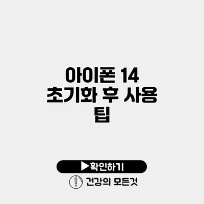 아이폰 14 초기화 후 사용 팁