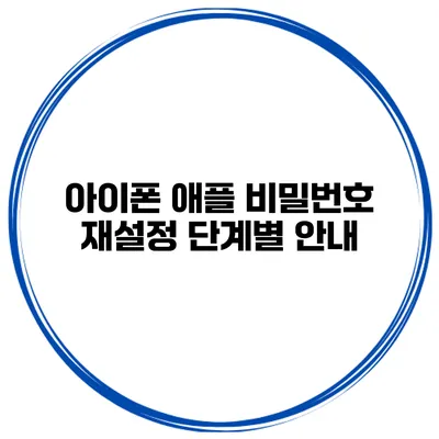 아이폰 애플 비밀번호 재설정 단계별 안내