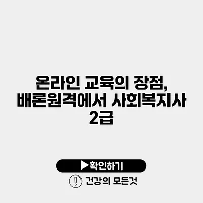 온라인 교육의 장점, 배론원격에서 사회복지사 2급