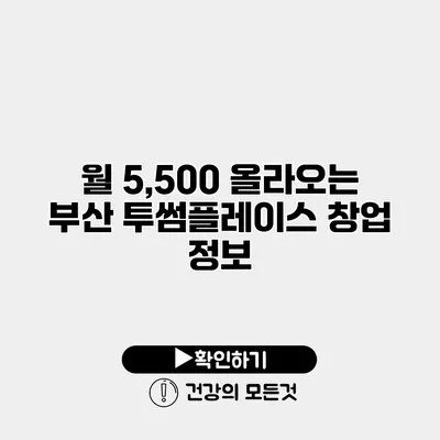 월 5,500 올라오는 부산 투썸플레이스 창업 정보