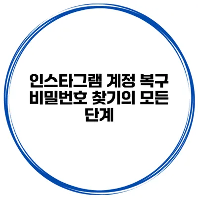 인스타그램 계정 복구 비밀번호 찾기의 모든 단계
