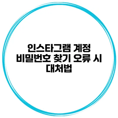 인스타그램 계정 비밀번호 찾기 오류 시 대처법