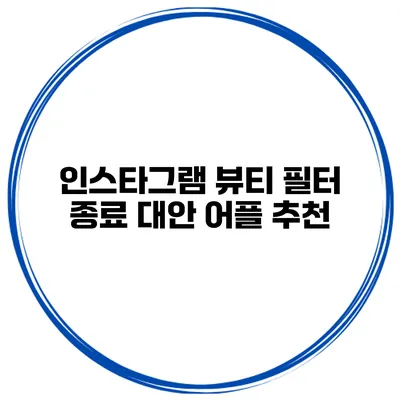 인스타그램 뷰티 필터 종료 대안 어플 추천